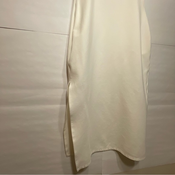 Abercrombie Women’s Notch-Neck Midi Dress Medium Off White - Picture 11 of 14